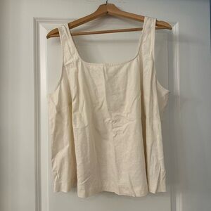 Classic Cream Tank Top - Women's Sleeveless Square Neck